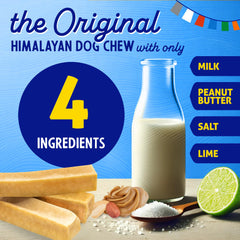 Himalayan Dog Chew long-lasting chew in action – dog gnaws the yak cheese stick.