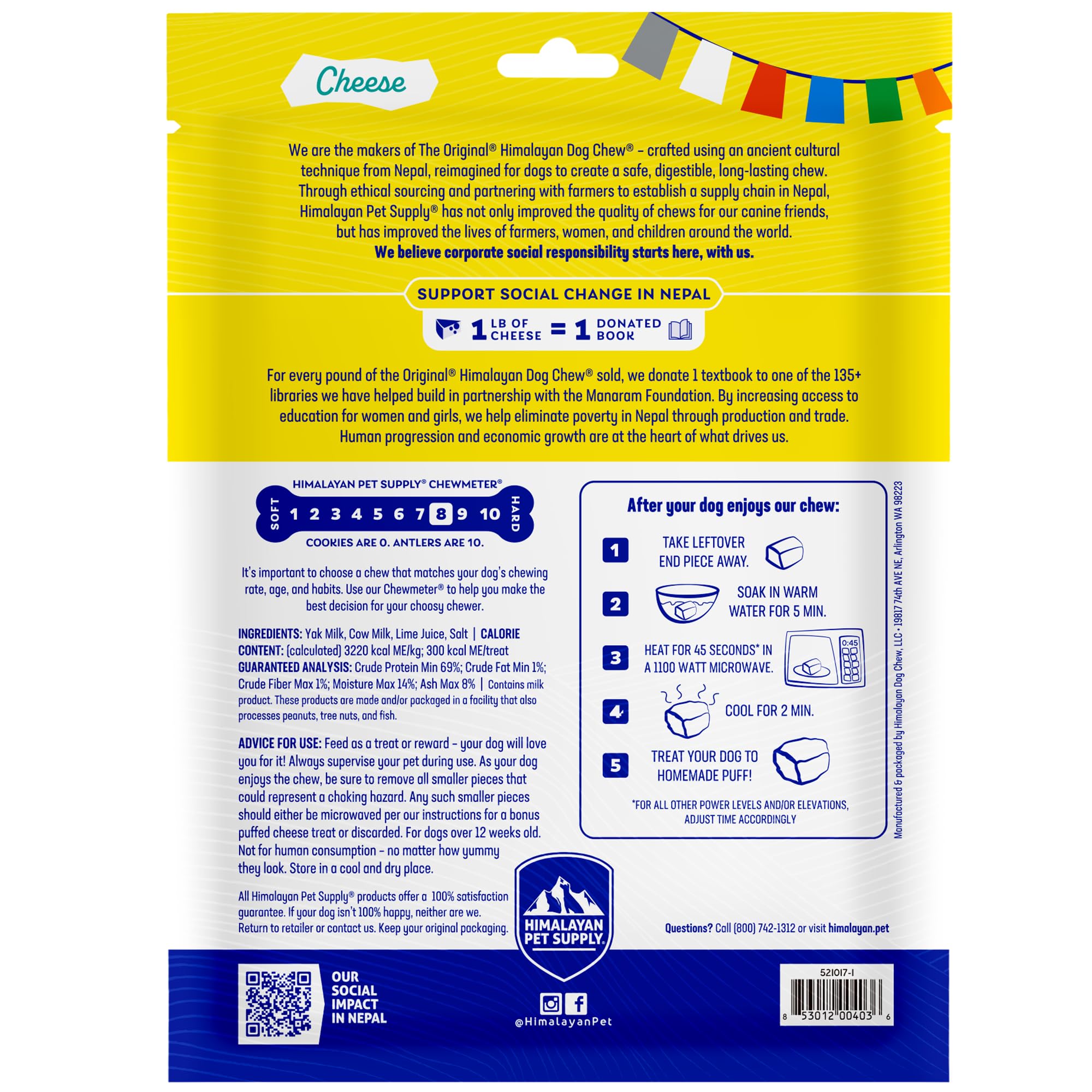 Himalayan Dog Chew original cheese cross-section reveals authentic flavor