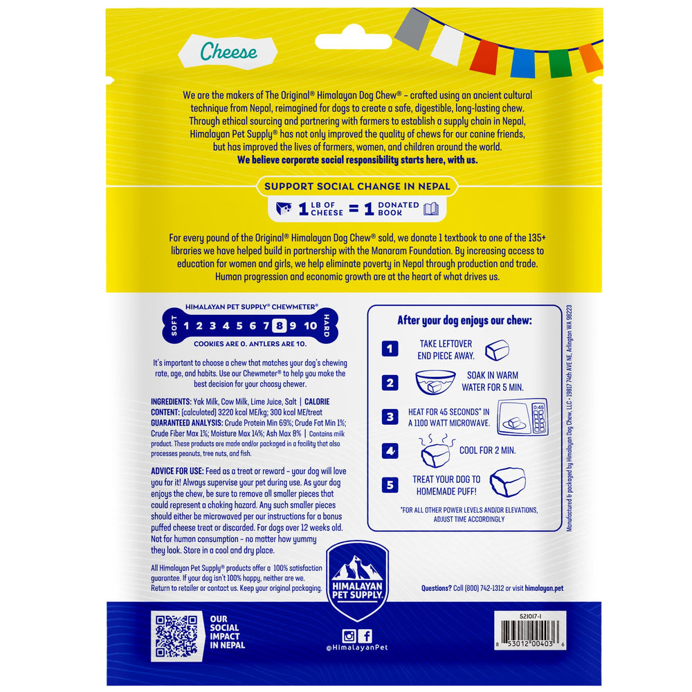 Himalayan Dog Chew original cheese cross-section reveals authentic flavor