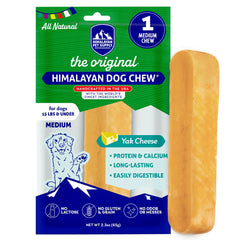 Himalayan Dog Chew original yak cheese stick packaging shows natural treat appeal