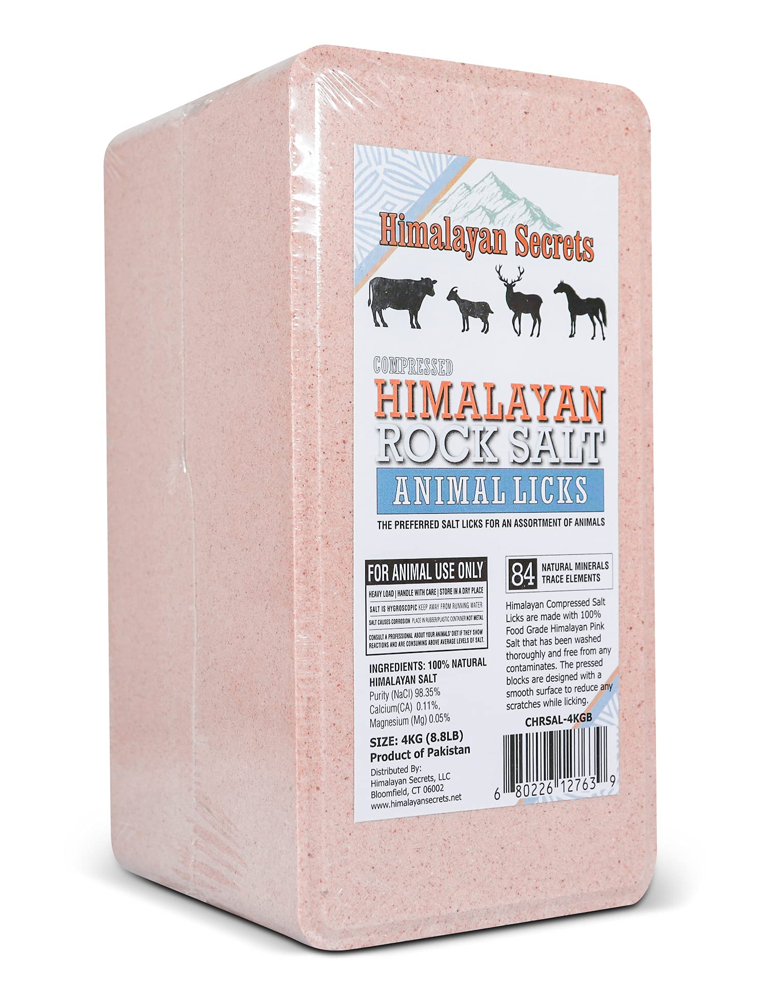 Himalayan Secrets salt lick brick exterior view shows a durable mineral block