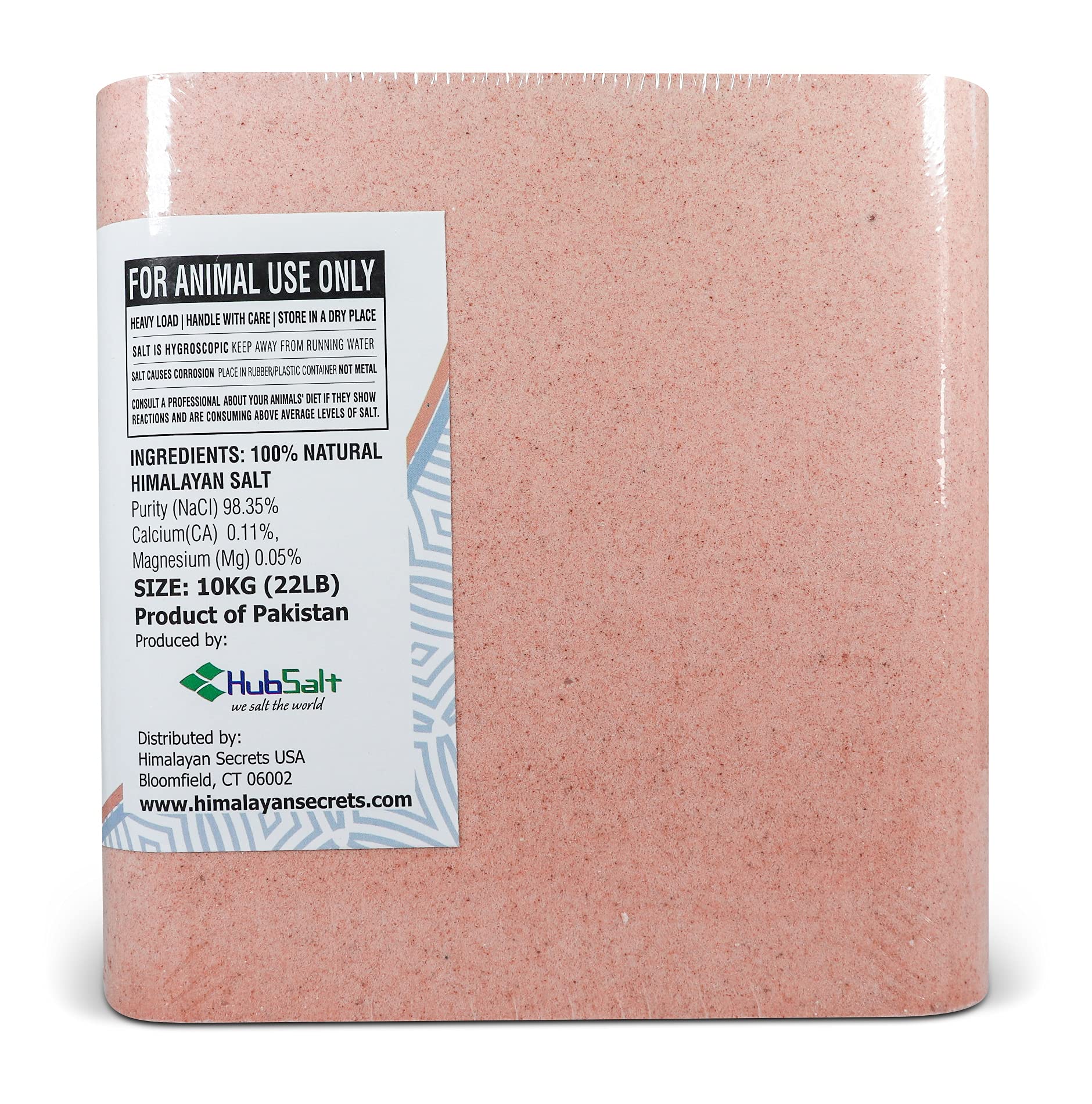 Himalayan Secrets pink salt lick natural block with no additives.