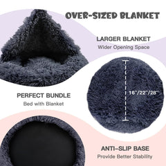 Himax bed with oversized blanket demonstrates burrow-to-nest configuration