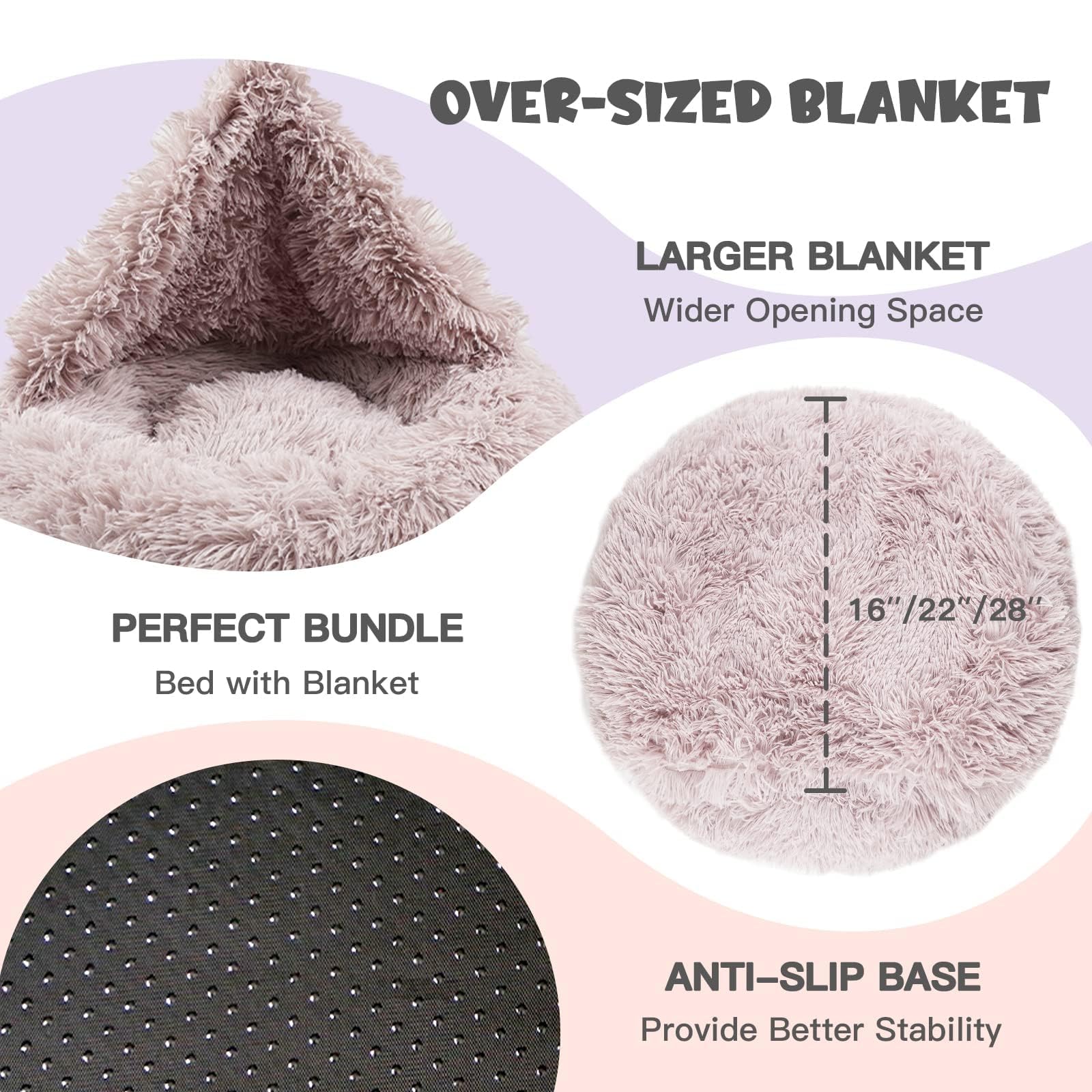 Himax donut bed raised edge provides neck and joint support for relaxed naps