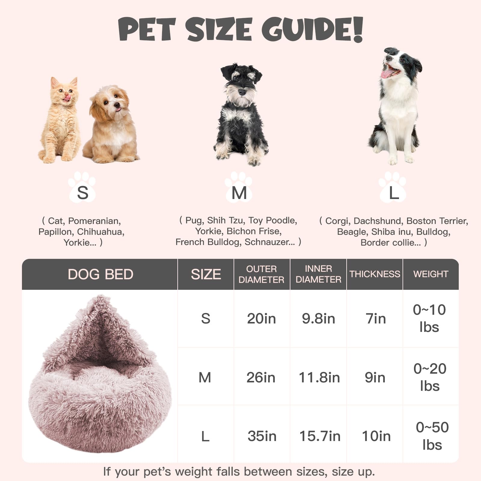 Himax donut dog bed blanket attached view shows multi-use burrow and open bed options
