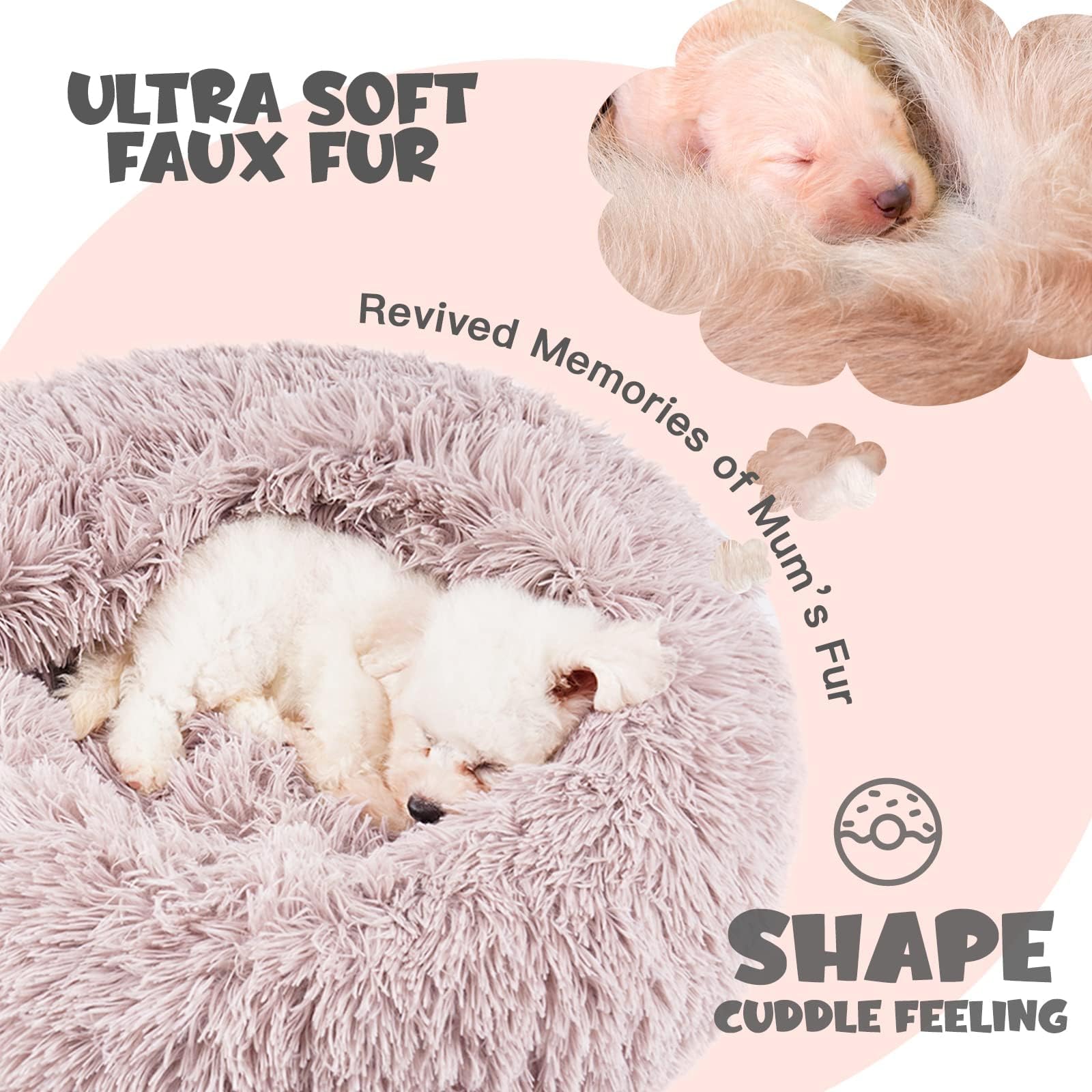 Himax donut dog bed full-donut layout shows cozy enclosed space for relaxation