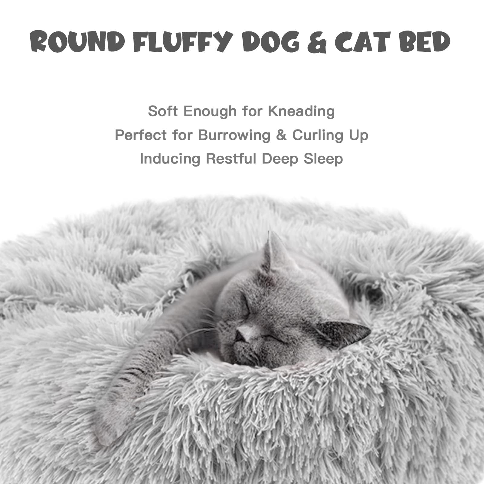 Himax 26in gray donut bed supports medium-sized pets with extra space.