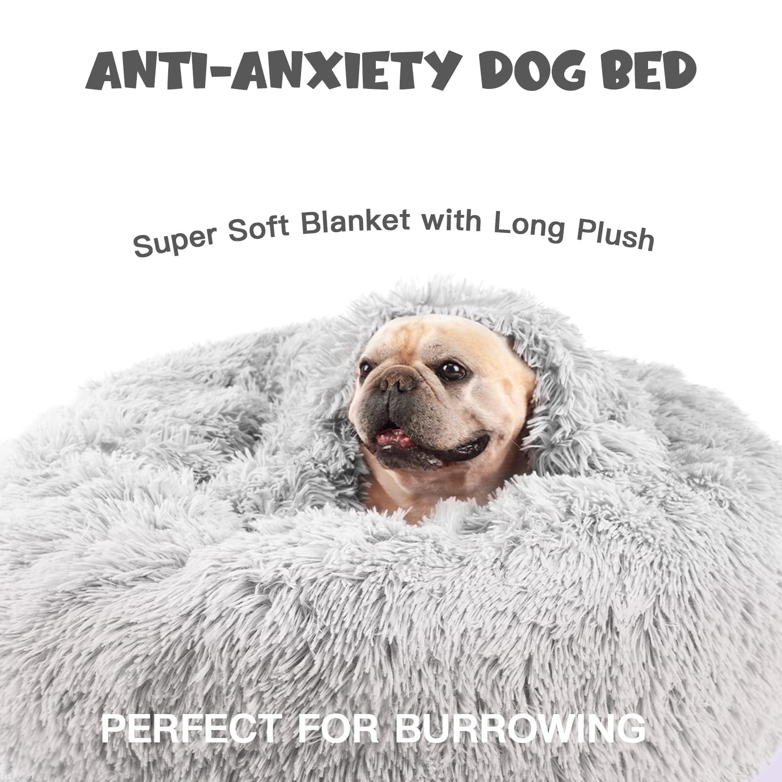 Himax donut dog bed plush fabric closeup highlights soft warmth.