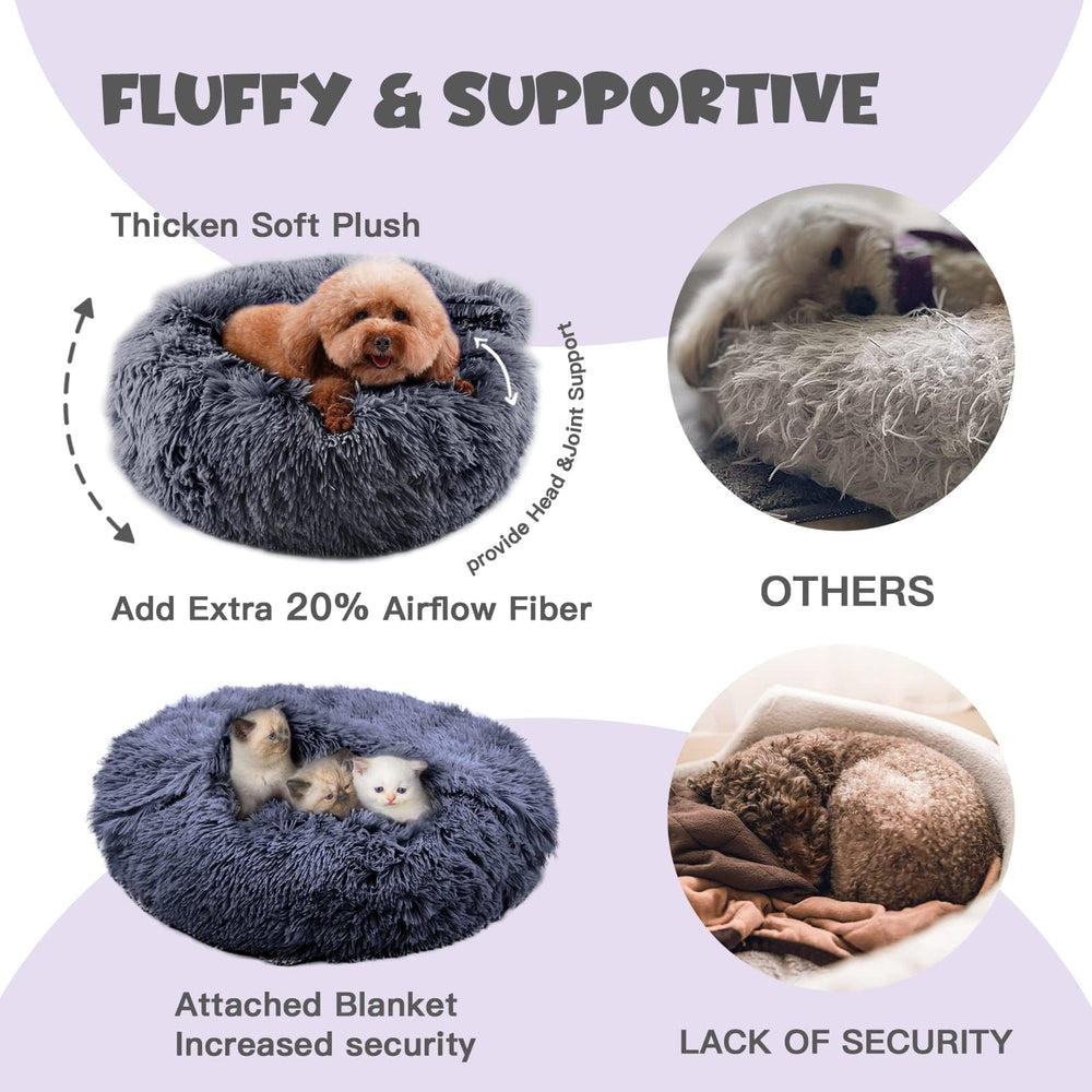 Himax dog bed on floor shows full-bed or open-donut lounging