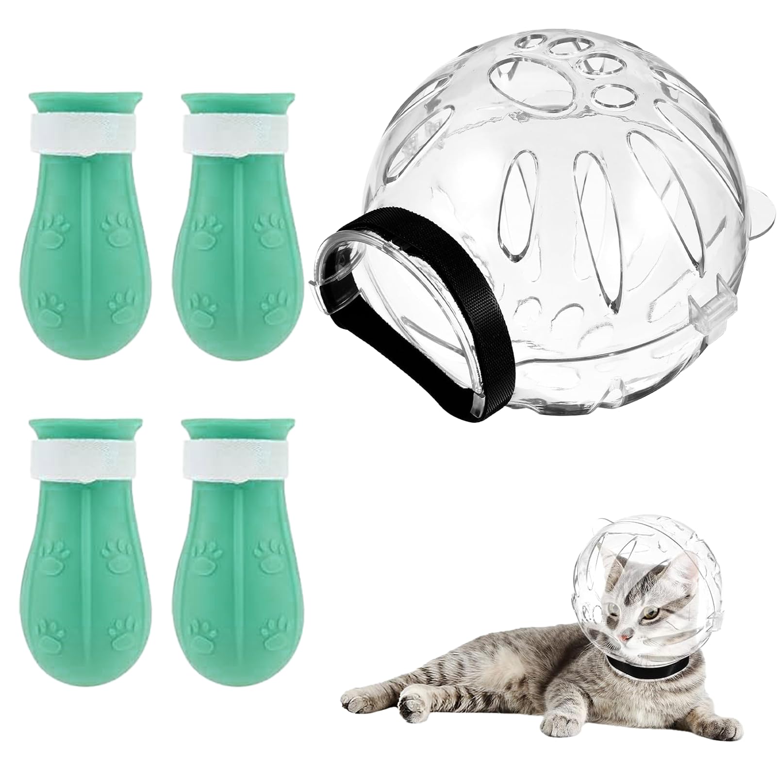 Hinbkenla cat muzzle transparent cover for calm grooming