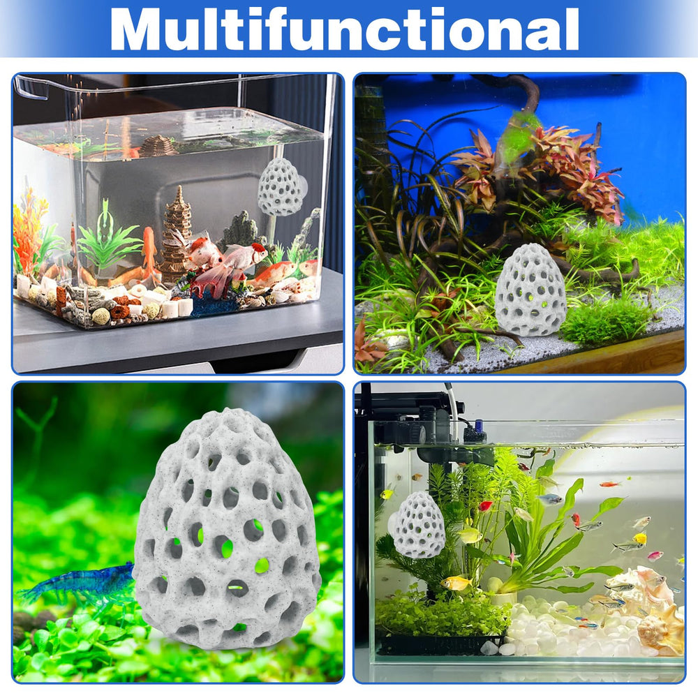 HINGTAI aquarium-decoration-ornament adds white decorative charm with shelter features.
