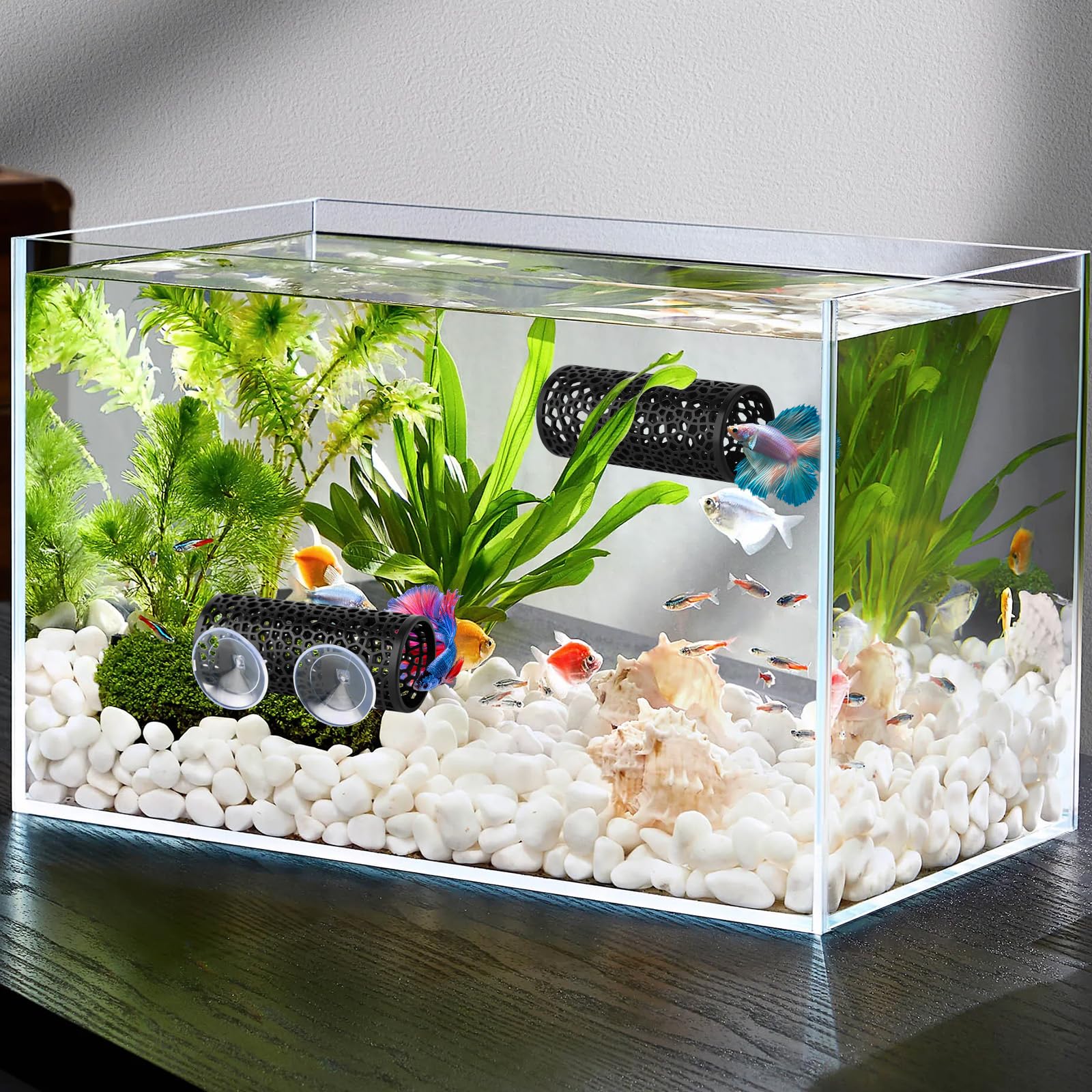 HINGTAI betta tank decor easy to install and reposition within aquarium.