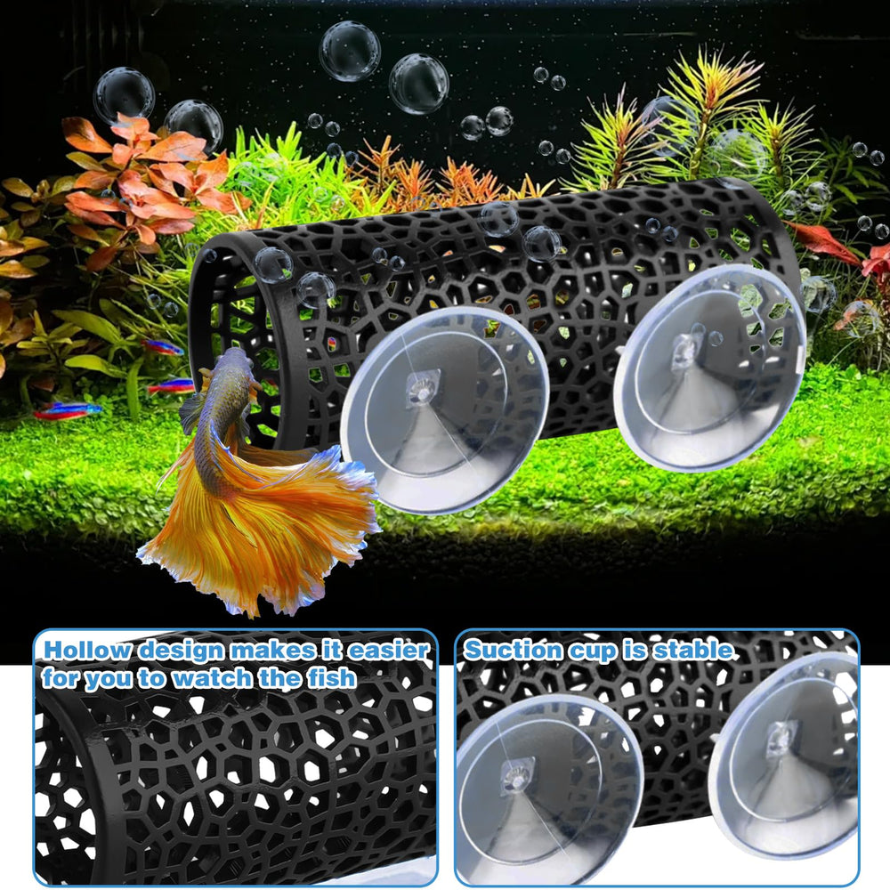 HINGTAI black aquarium decoration honeycomb mesh encourages exploration in tank.