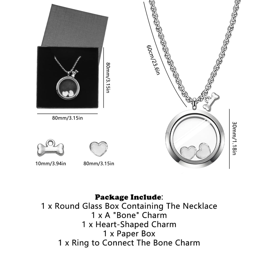 HINGTAI dog ashes storage glass box preserves precious memories in a wearable keepsake.
