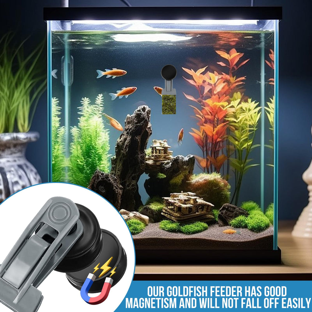 HINGTAI Magnetic Seaweed Feeder Clip installation shows tool-free setup.