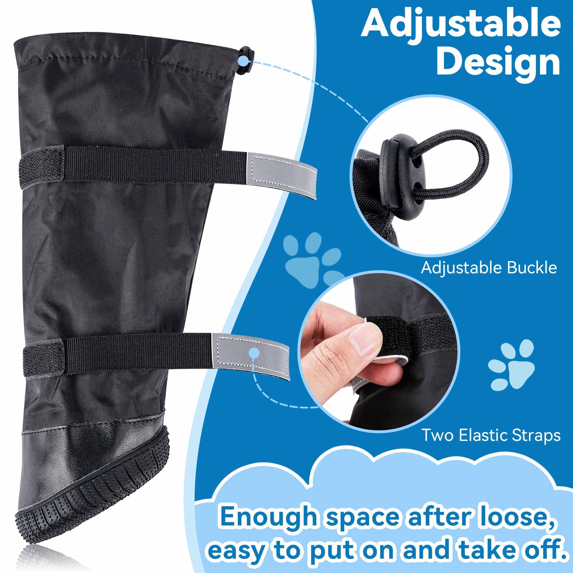Hipaw dog boots extended cuff demonstrates extra ankle coverage for snow and debris