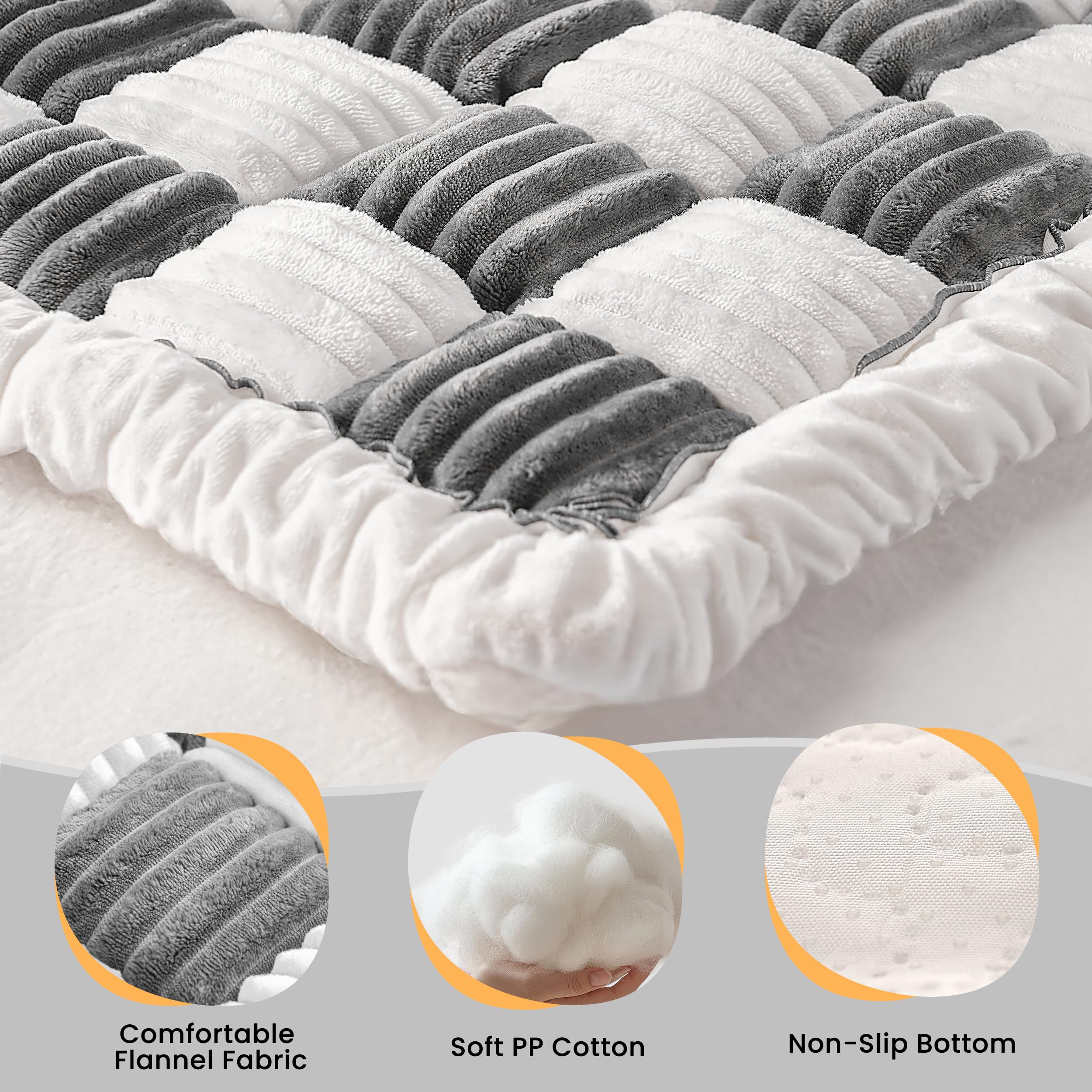 HiPetpy dog bed mat dense flannel texture gentle on skin and paws
