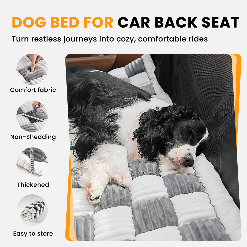HiPetpy backseat dog bed mat non-slip silicone backing keeps car seats secure