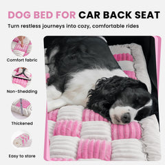 HiPetpy Backseat Dog Bed Mat close-up shows soft flannel for cozy comfort.