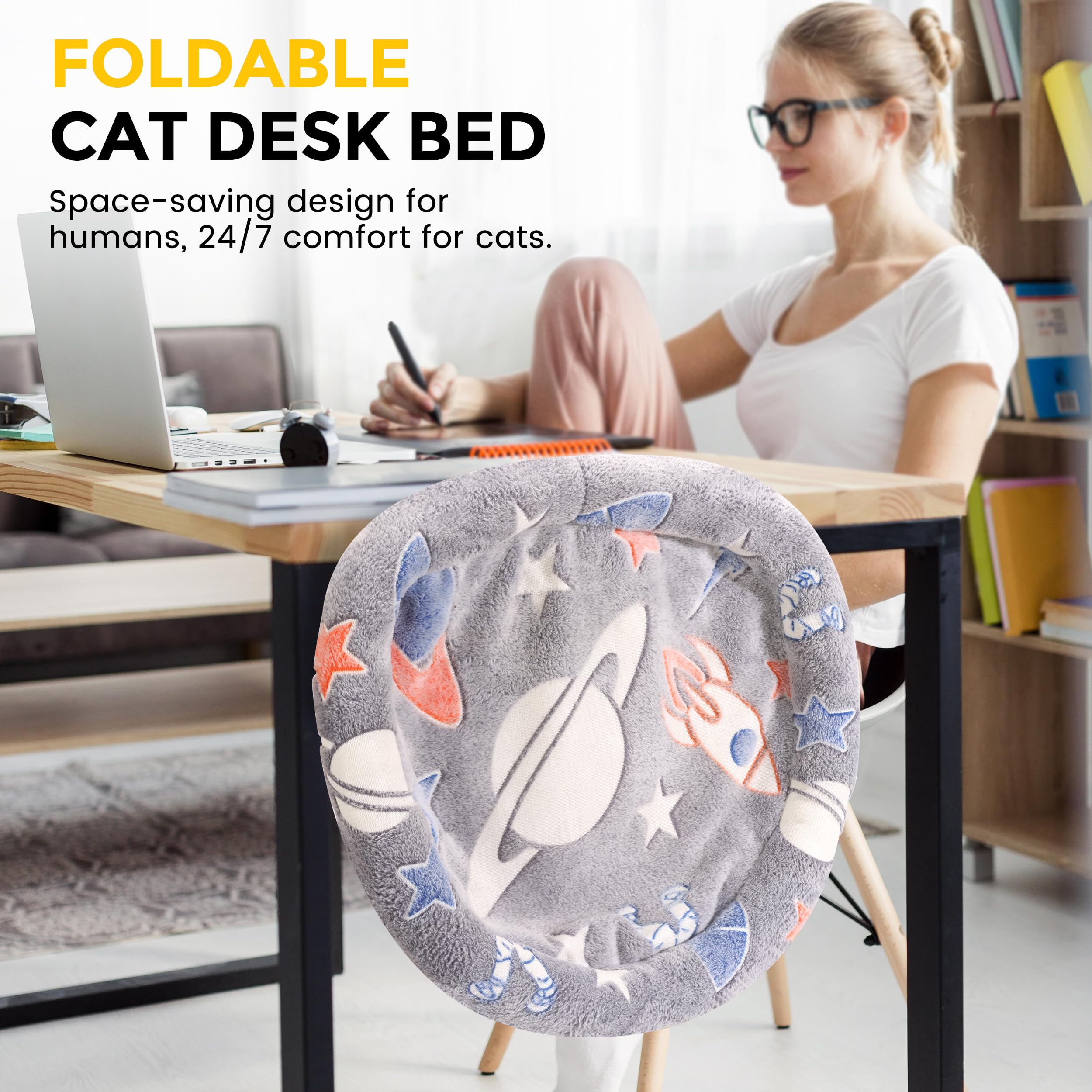 HiPetpy cat desk bed desk clamp attachment protects desks without drilling