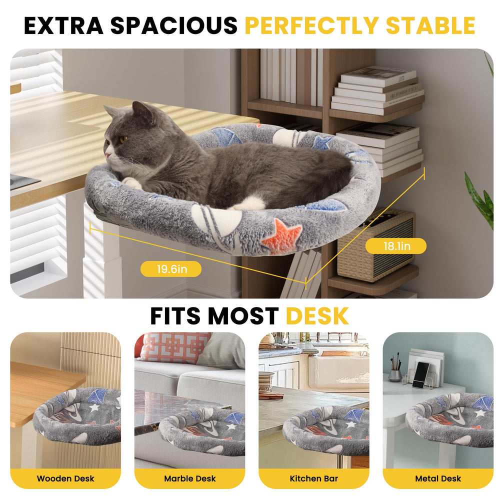 HiPetpy cat desk bed ideal for office or game-table setups