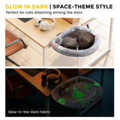 HiPetpy cat desk bed sunken design supports cozy curls for secure, low-stress naps