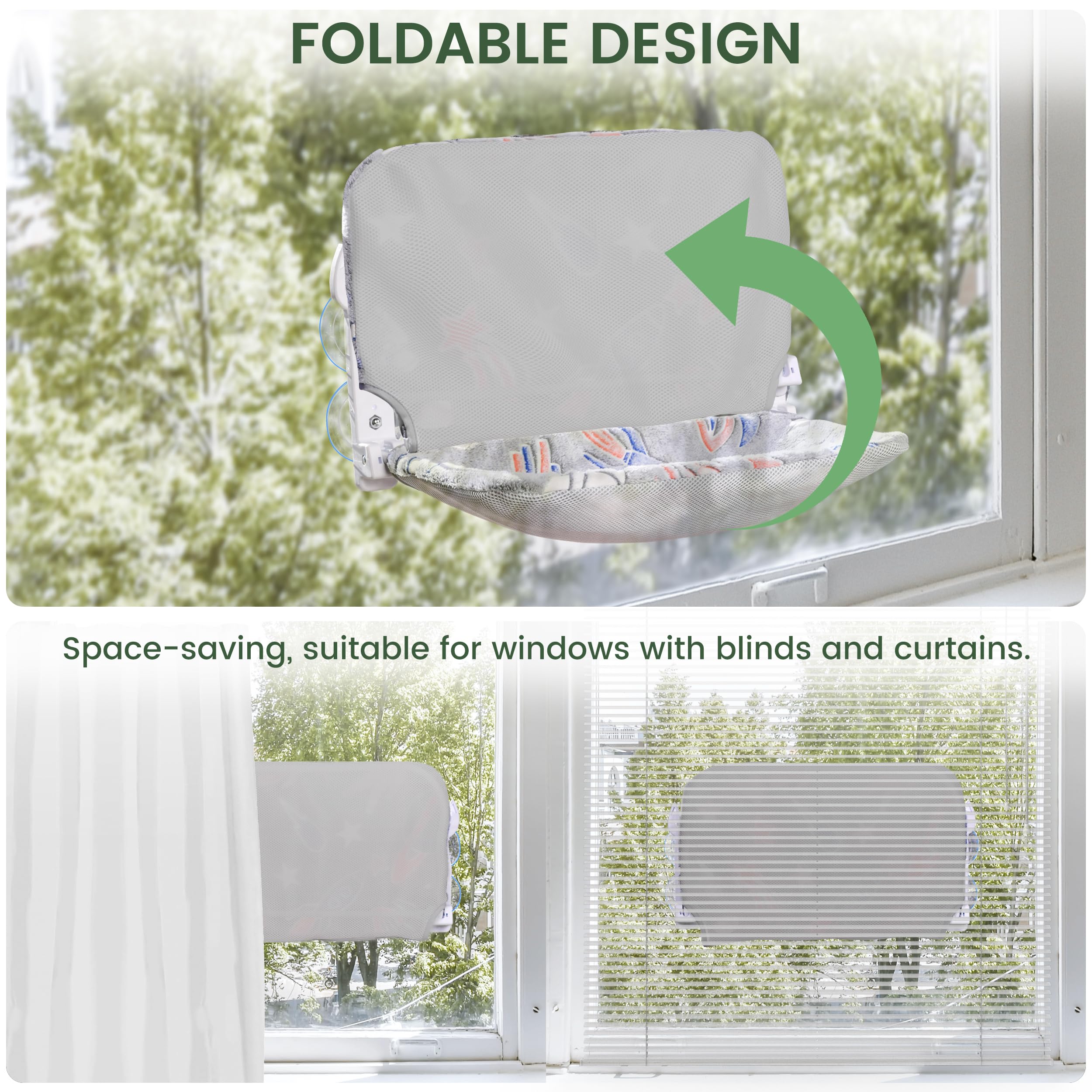 HiPetpy cat window perch perfect-view lets cats enjoy sun and birds outside.