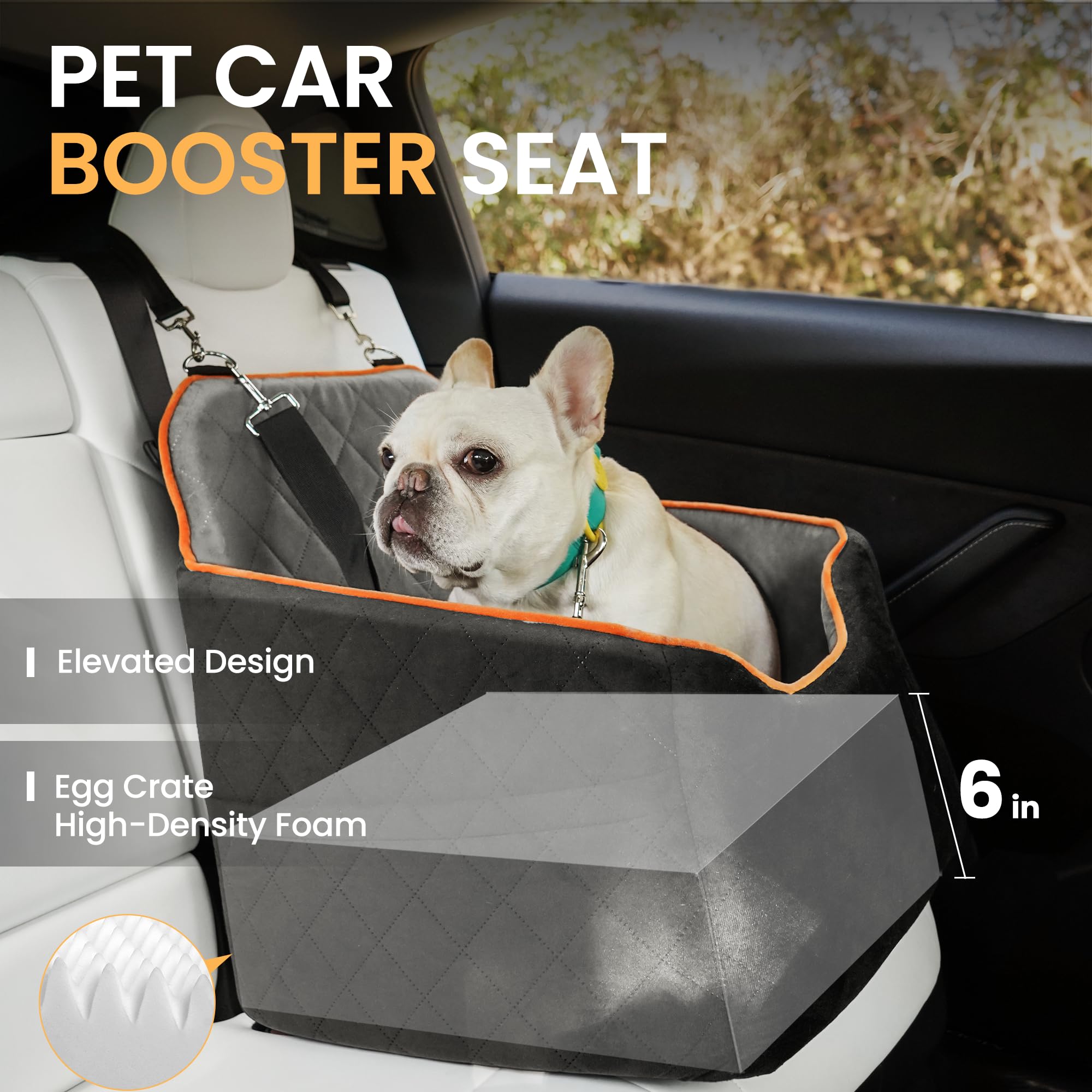 HiPetpy booster seat with safety leash keeps your pup secure on road trips