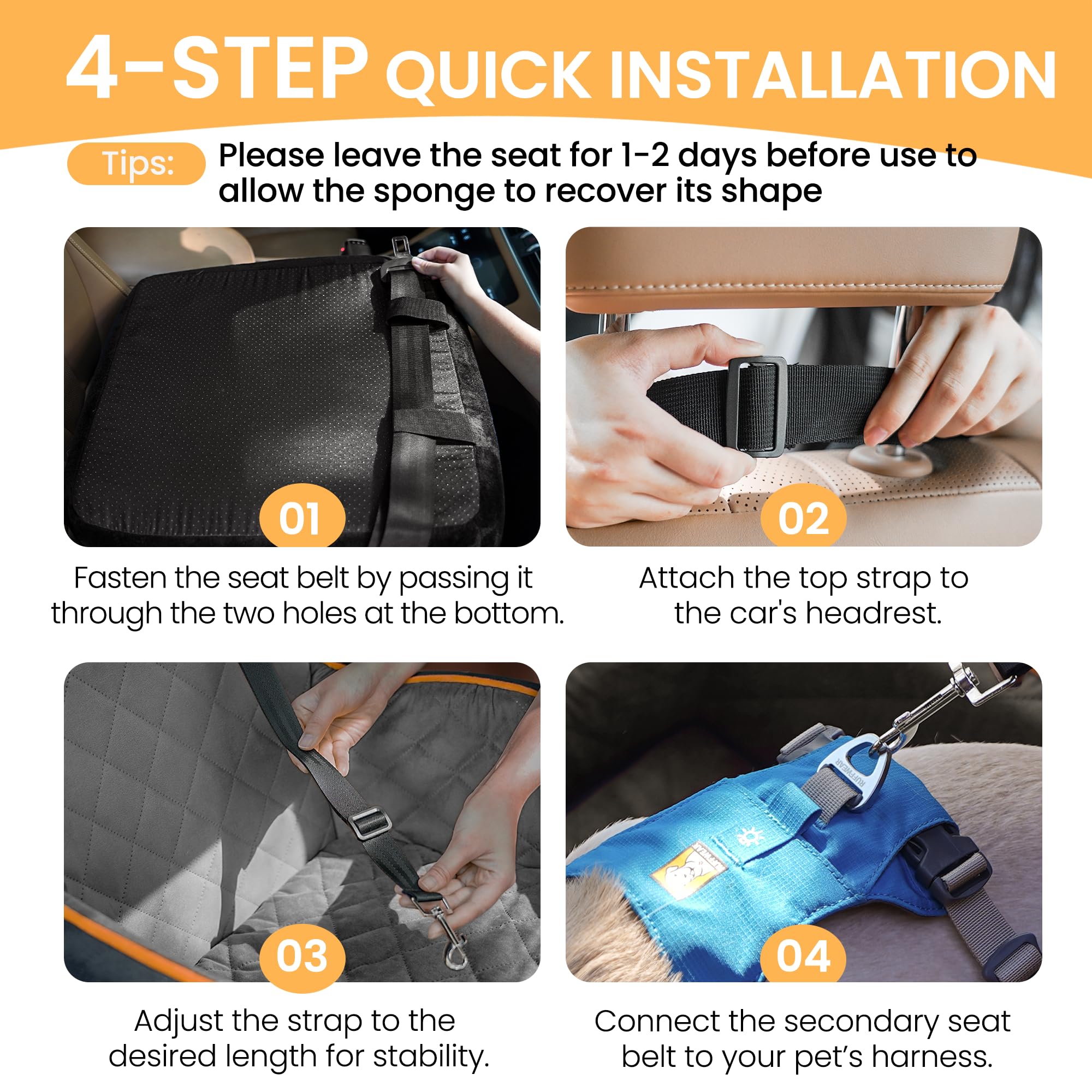 HiPetpy booster seat ships vacuum-packed and reshapes within days