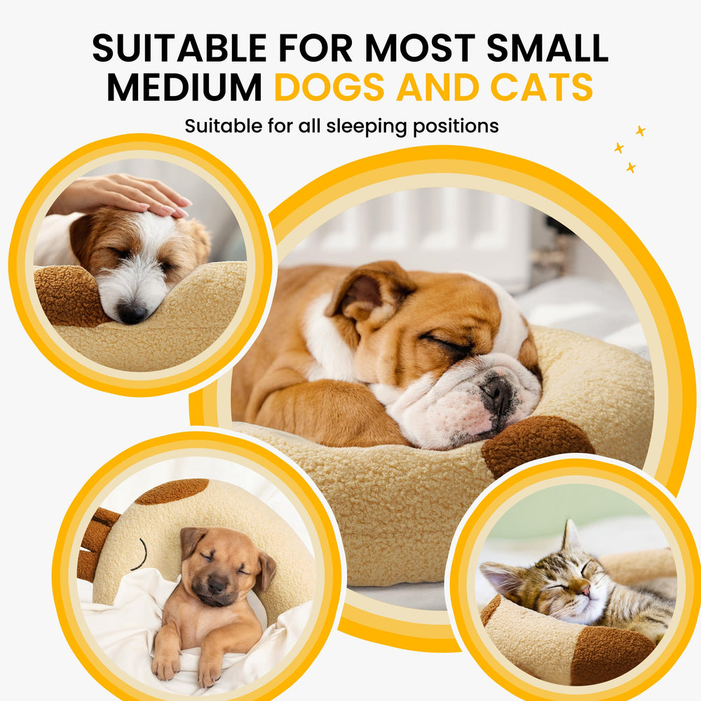 HiPetpy dog pillow bedtime yellow supports restful, deeper sleep for longer naps