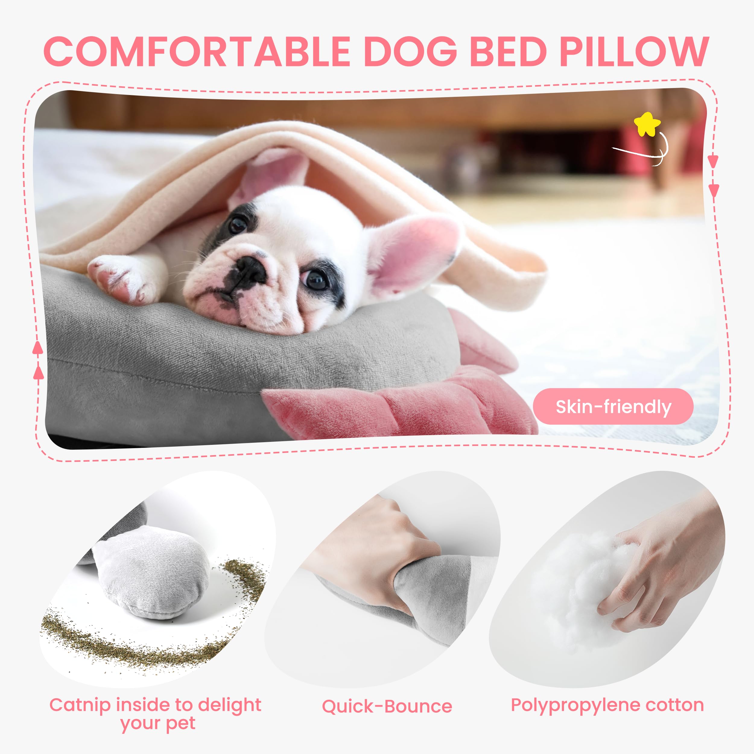 HiPetpy dog pillow care-guide showcases easy care and long-lasting use.