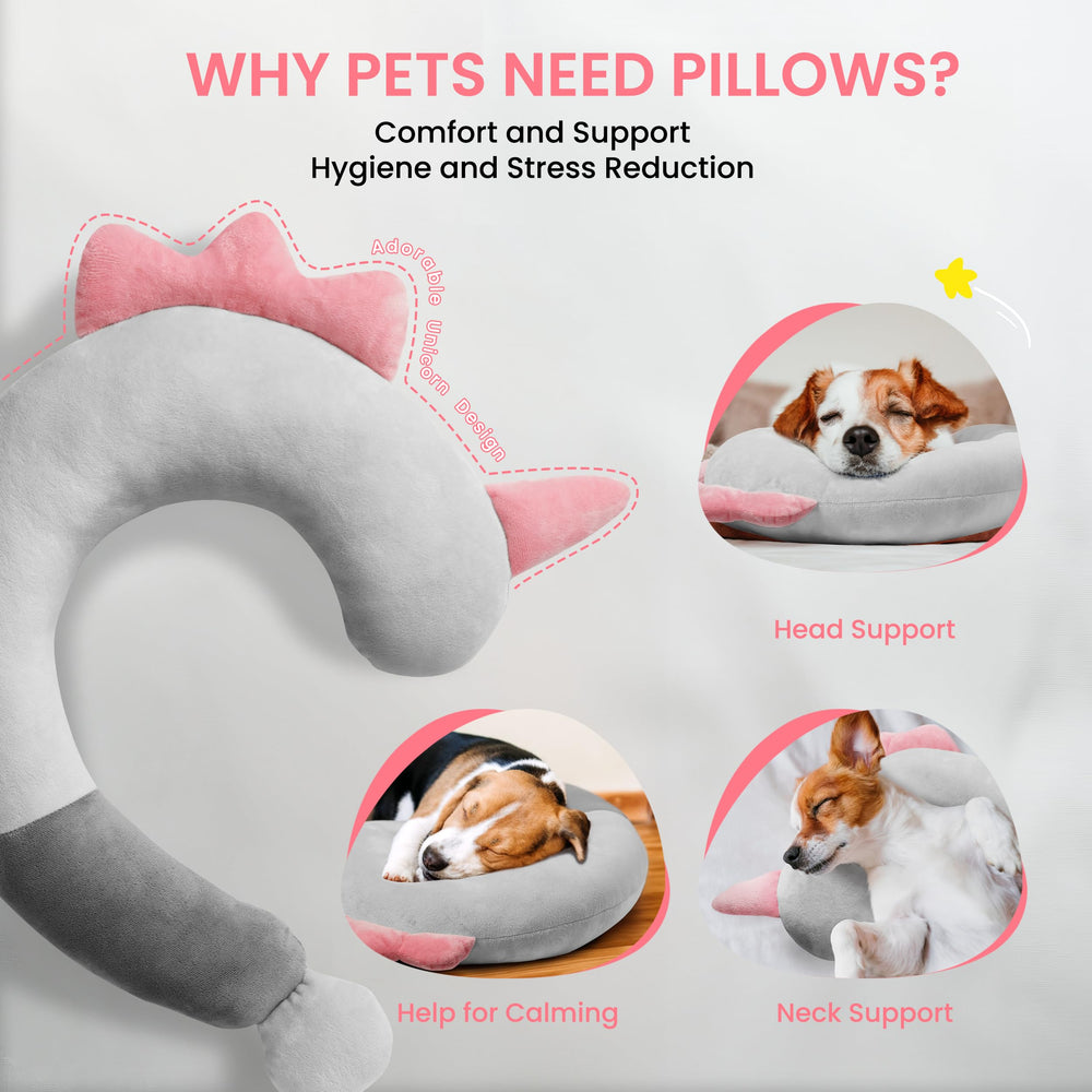 HiPetpy dog pillow neck-support provides gentle spine alignment for restful sleep.