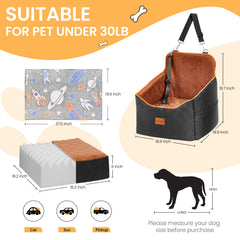 HiPetpy elevated pet seat mounted in front or back seat for a better view.