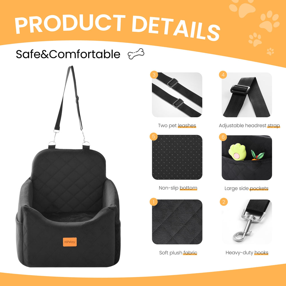 HiPetpy memory foam booster seat adds comfort on long drives