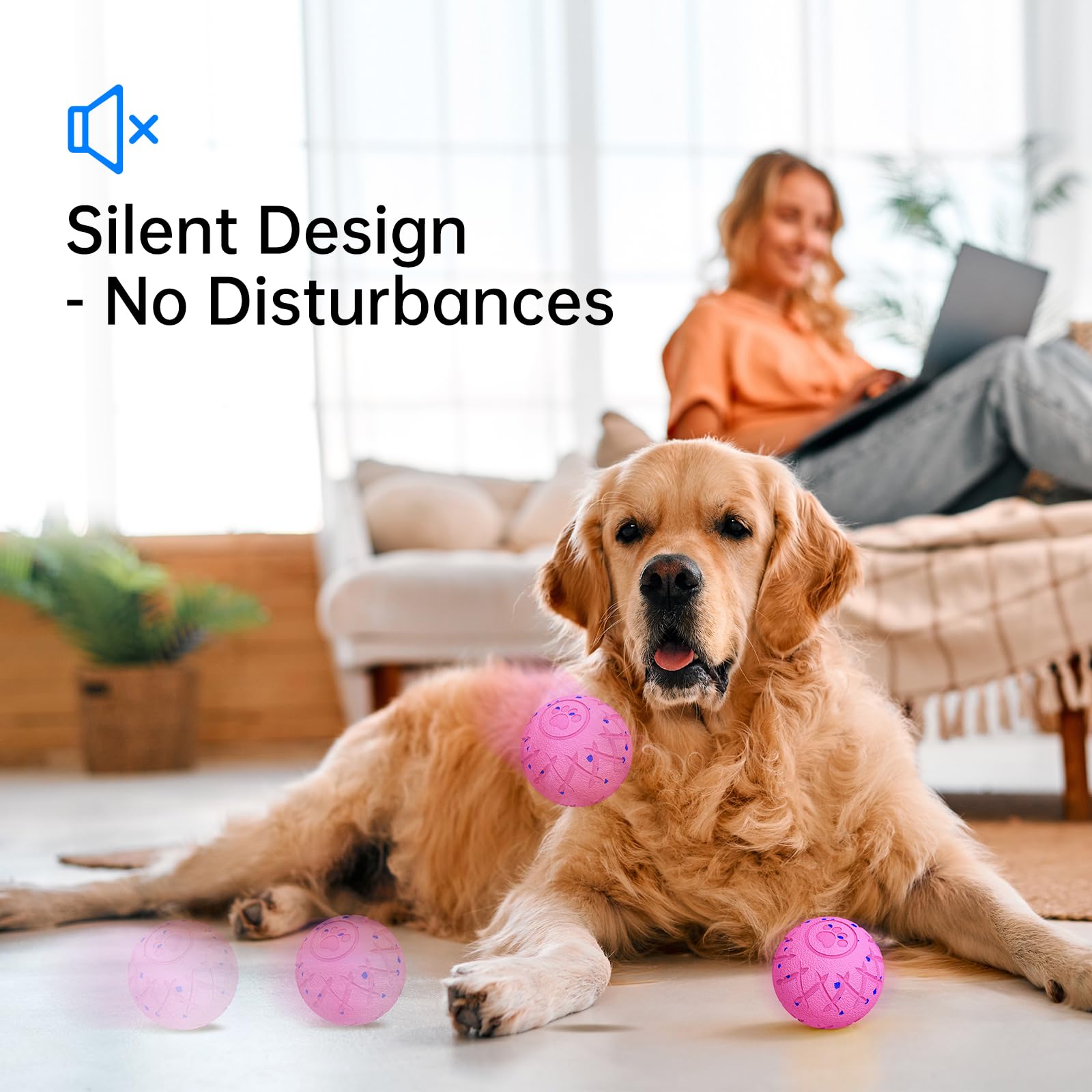 Hipibbo dog ball pink design for versatile indoor-outdoor fun and stimulation.