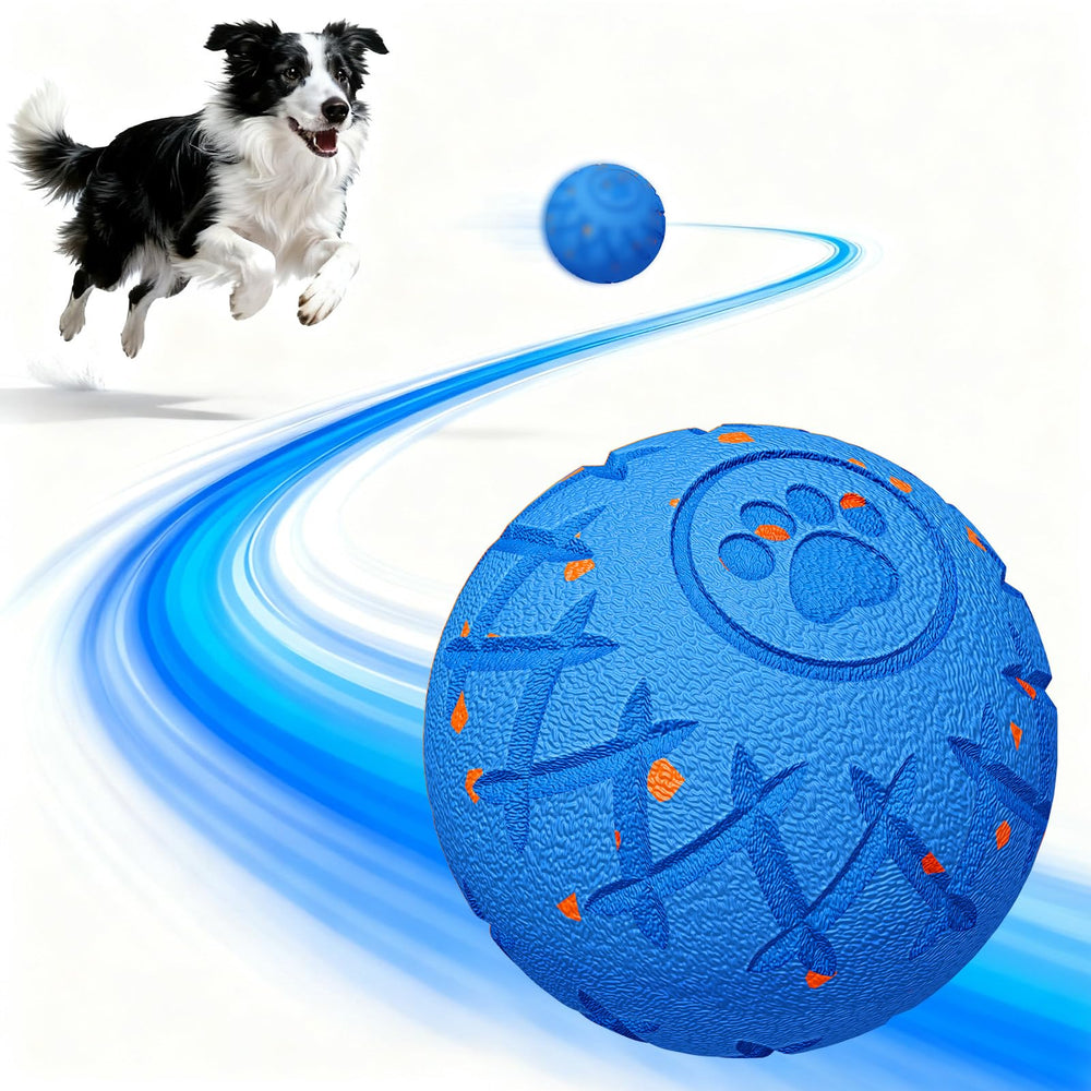 Hipibbo Interactive Dog Ball blue side view—durable, engaging daily canine play.