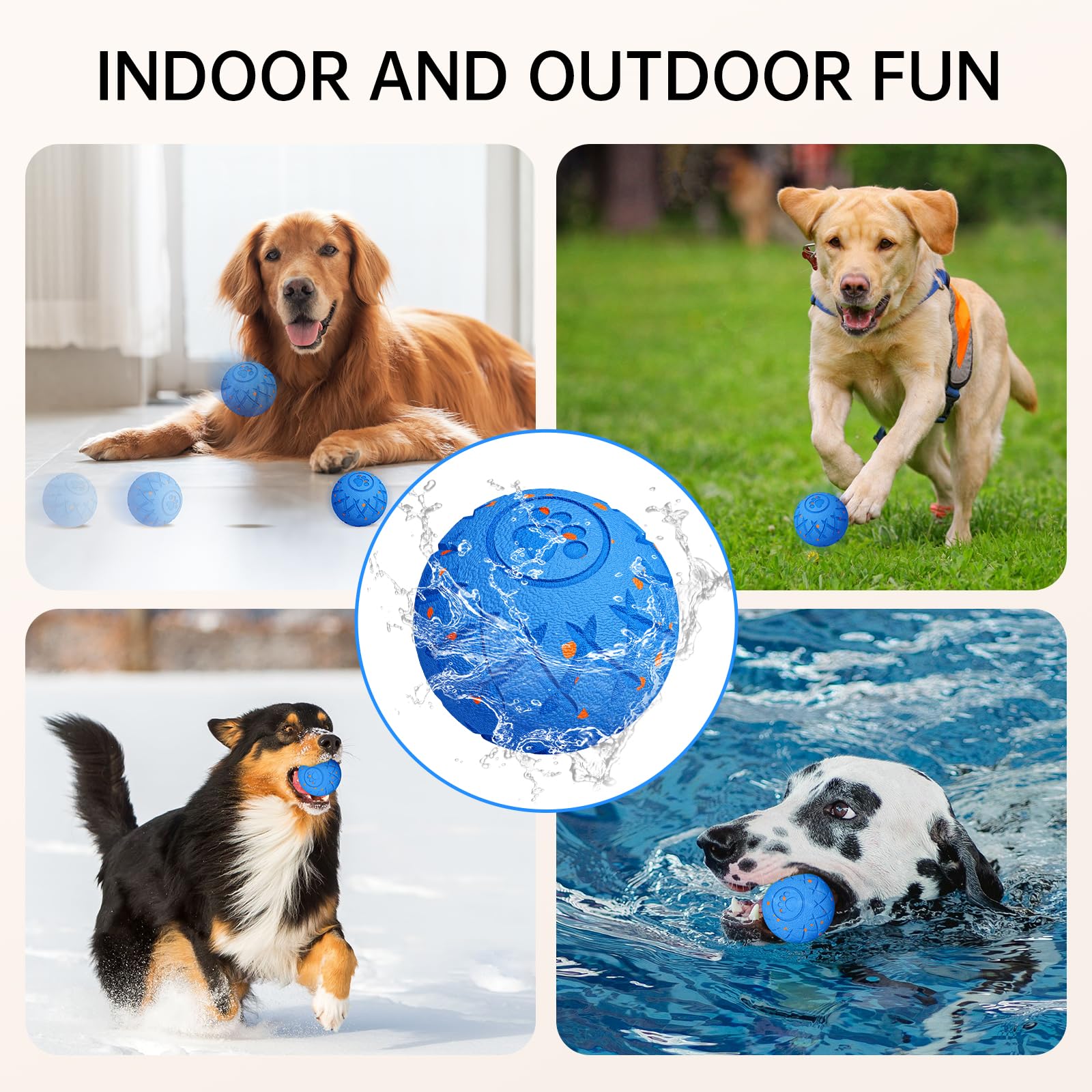 Hipibbo Interactive Dog Ball blue-usb-c-charging—quick charge, hours of play on demand.