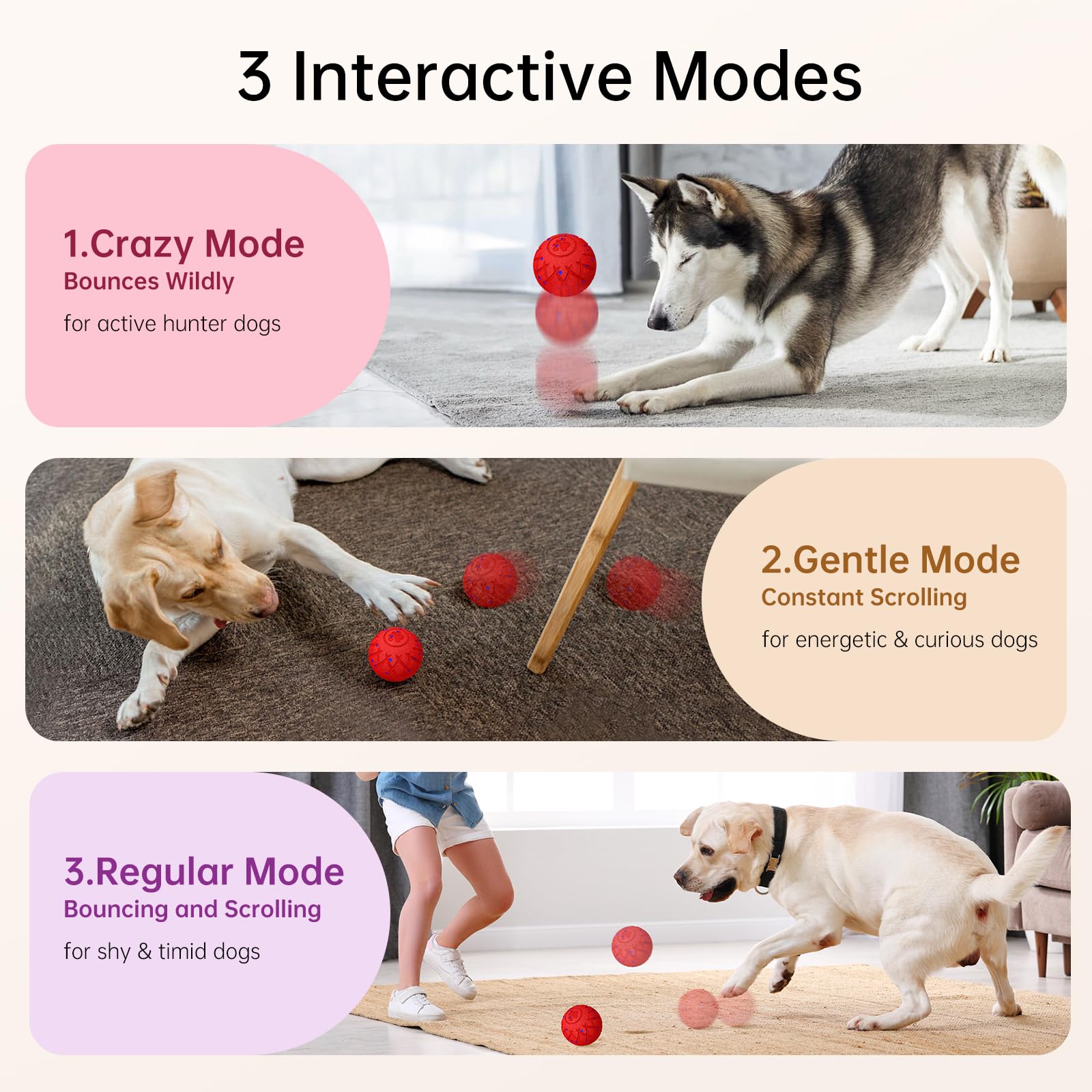 hipibbo interactive dog toy ball E-TPU material offers chew resistance and lightweight play