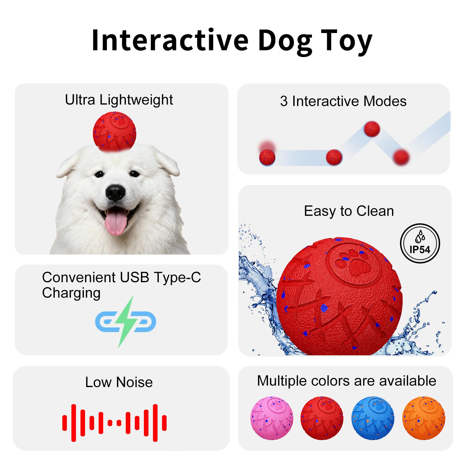 hipibbo interactive dog toy ball motion sensor in action encourages chasing instincts