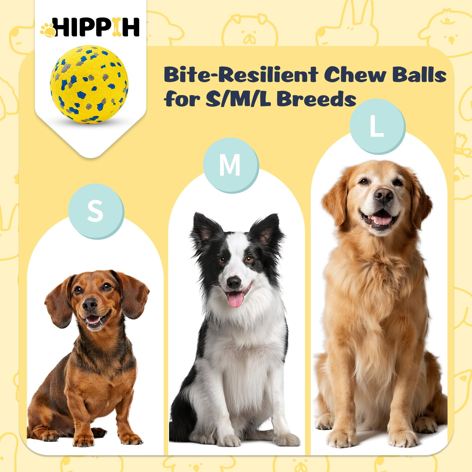 HIPPIH 3-pack dog balls offering versatile play options