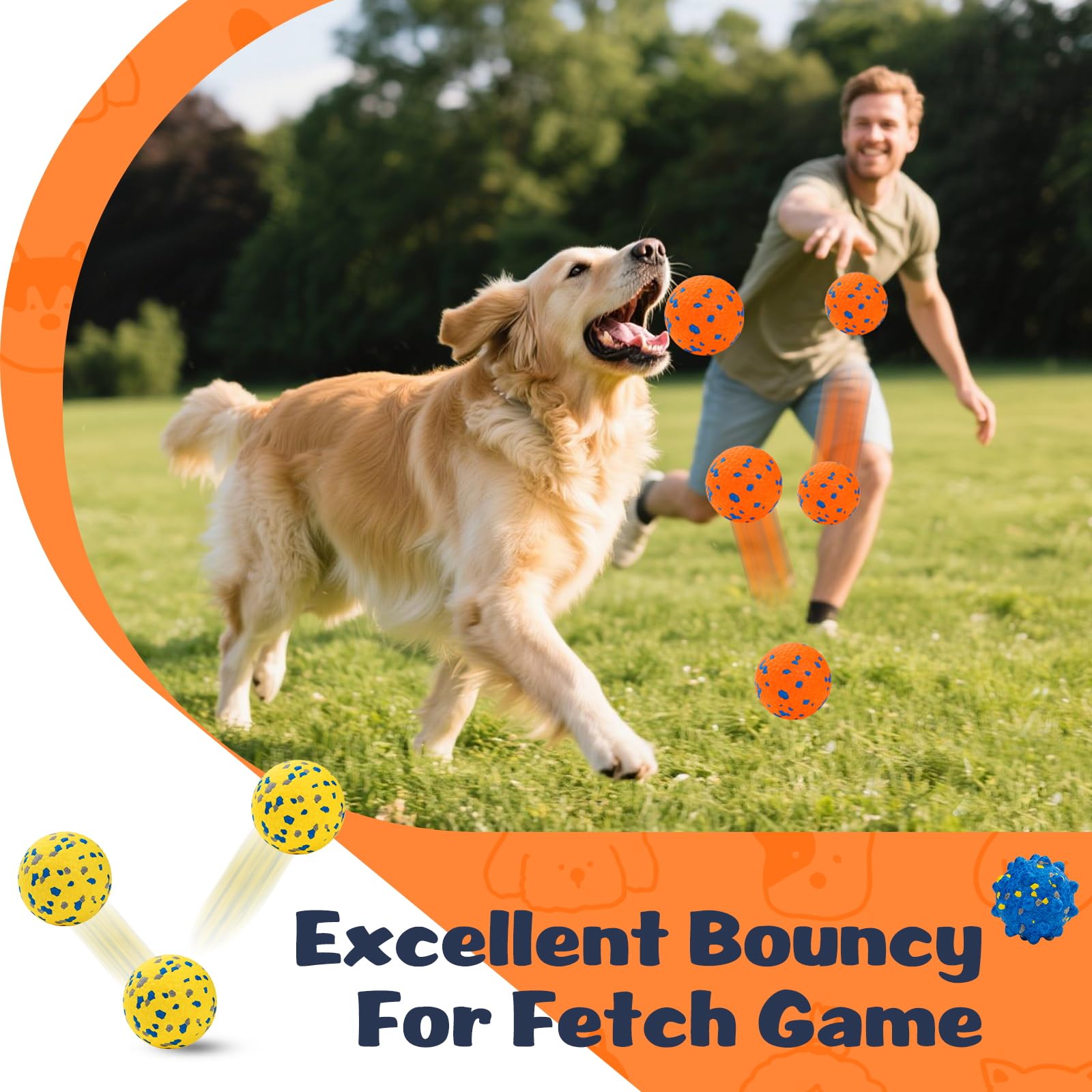 HIPPIH 3-inch ball fits small to medium dogs for training and play