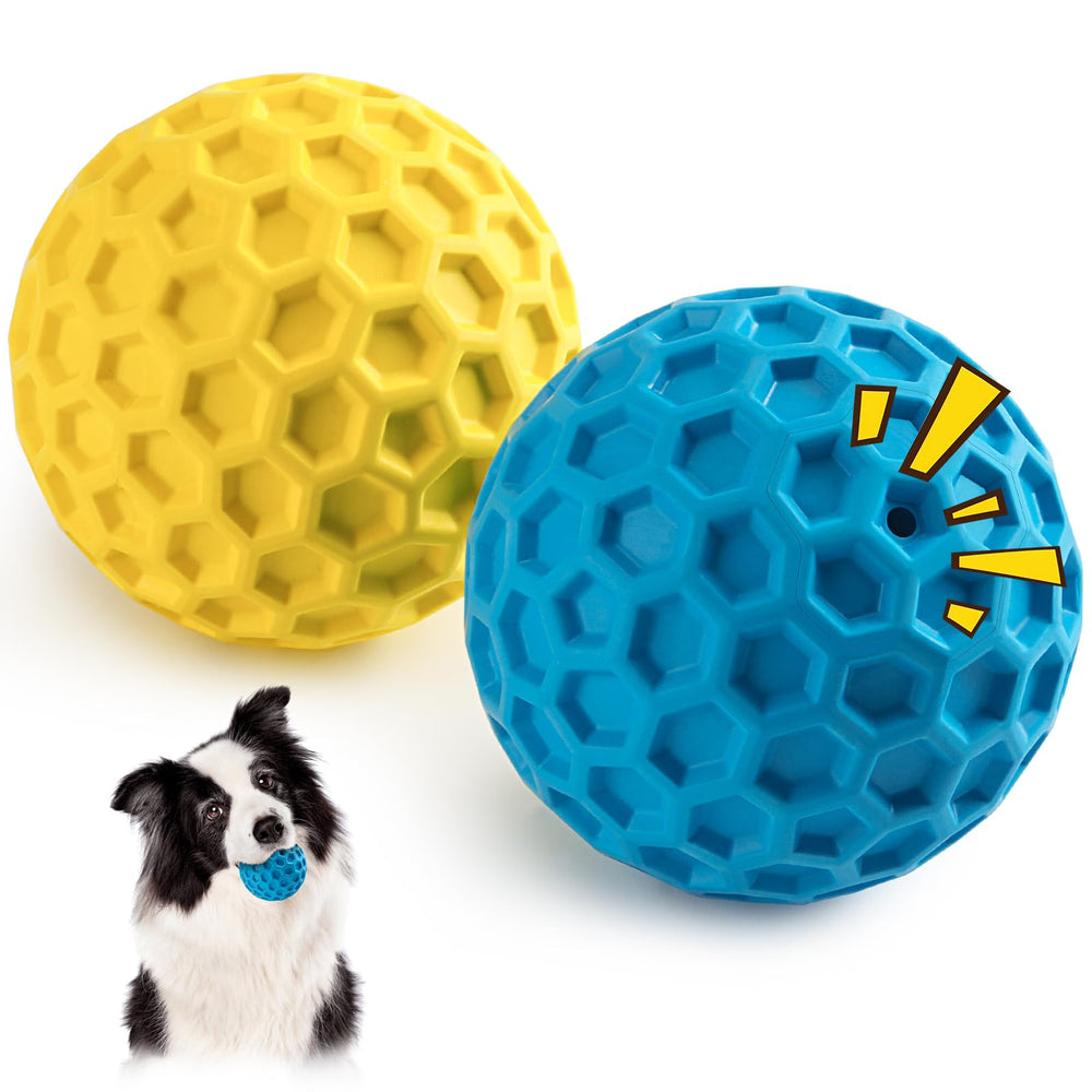 HIPPIH indestructible dog ball squeaky play for aggressive chewers and mental stimulation.
