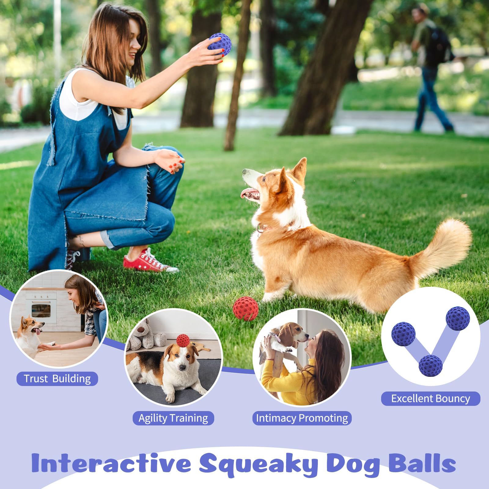 HIPPIH indestructible squeaky dog ball dishwasher-safe for easy cleaning after fetch