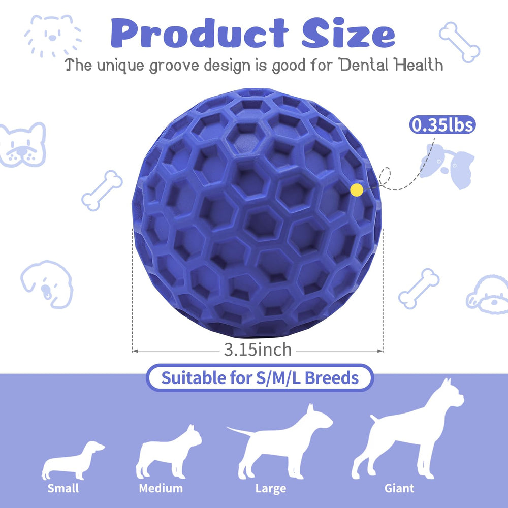 HIPPIH indestructible squeaky dog ball groove design highlighting dental-friendly ridges