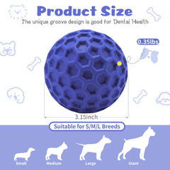 HIPPIH indestructible squeaky dog ball groove design highlighting dental-friendly ridges