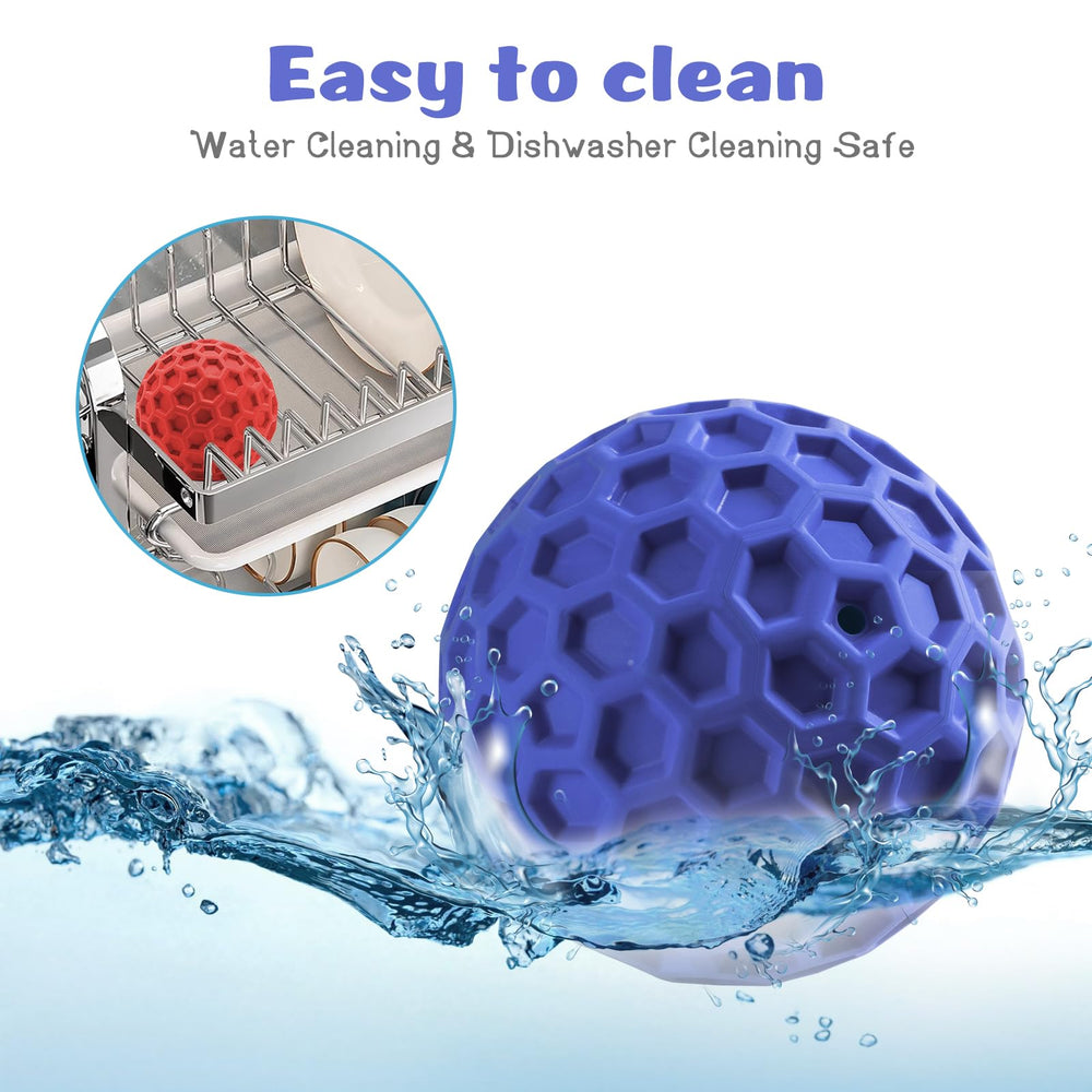HIPPIH indestructible squeaky dog ball peanut butter play demonstrates flavor entice