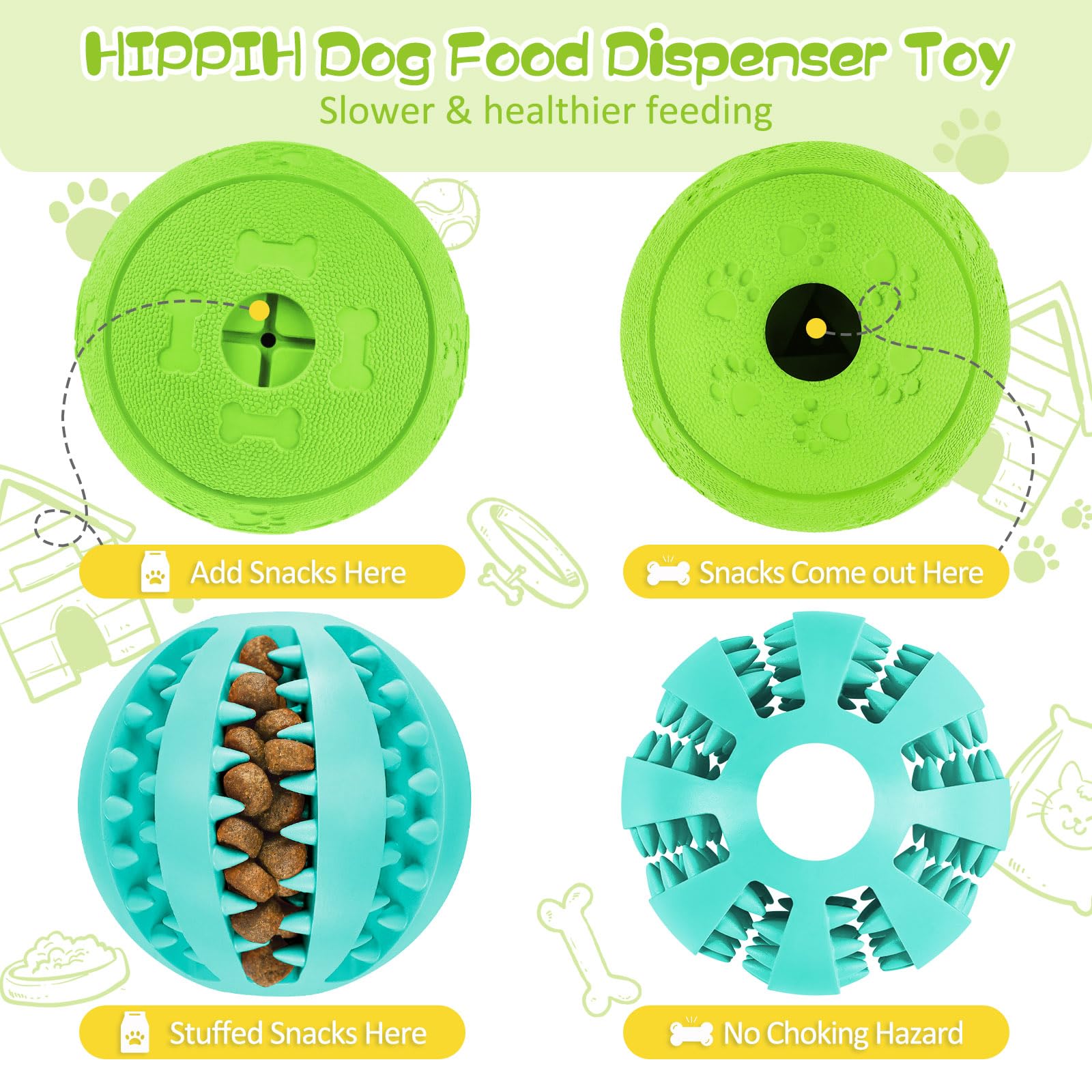 HIPPIH IQ training ball helps focus during treat-based workouts.