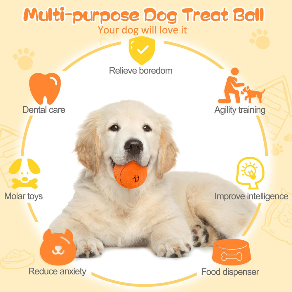 HIPPIH dog puzzle toy orange ball treat grooves easy to hide rewards and boost engagement