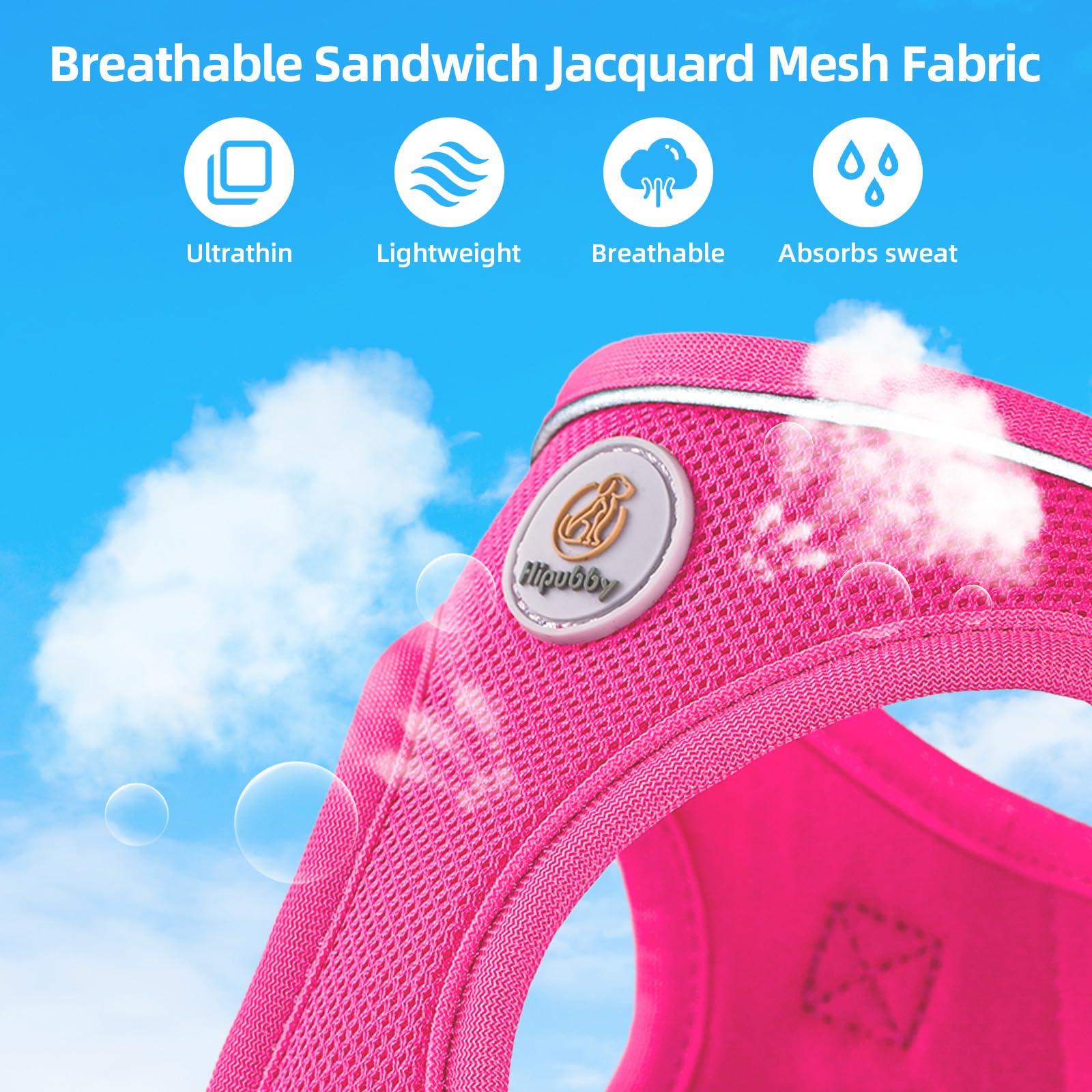 Hipubby leash five-foot reflective lead for secure, visible walks