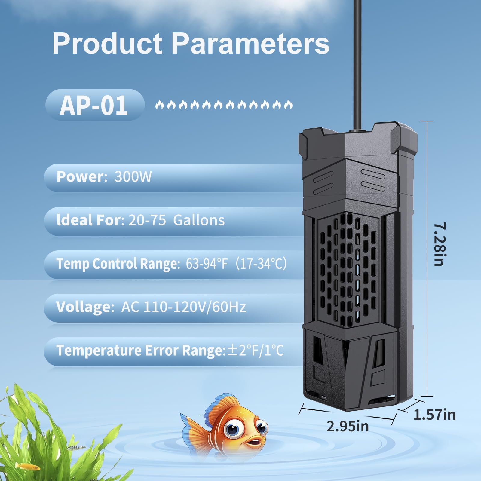 HiTauing AP01 IPX8, impermeable para acuarios